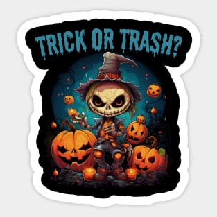 Trick or trash? halloween night Sticker